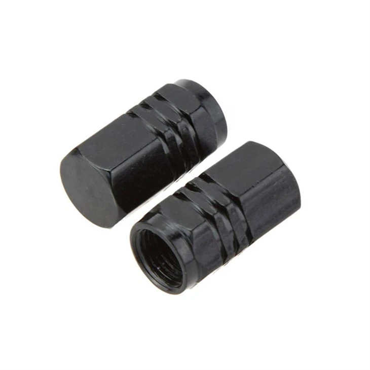 Road Bicycle Hexagon Polished Aluminum Tire Valve Caps